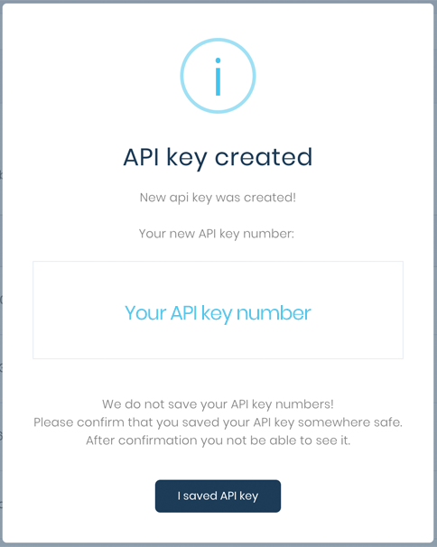 Your API key number